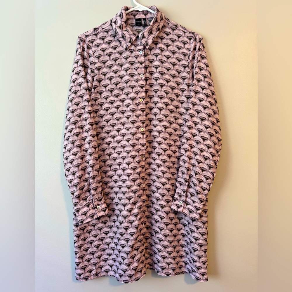 Icone Par Simons Vision Buttoned Mauve Shirt Dress
